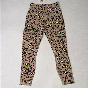 Fabletics The Ultra Define 7/8 Leopard Print Leggings with Neon Highlights